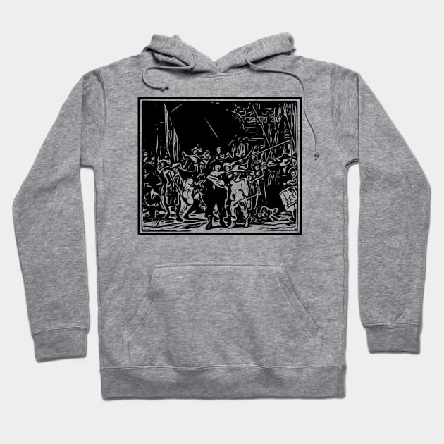 Rembrandt | The Night Watch | Line art Hoodie by Classical